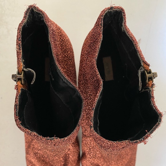 Vintage Bronze metallic platform boots 8 - Picture 2 of 5